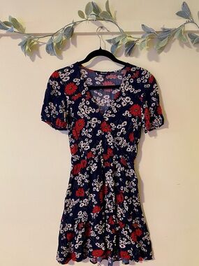 Madewell Floral Faux Wrap Mini Dress